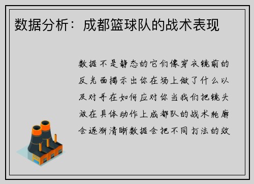 数据分析：成都篮球队的战术表现